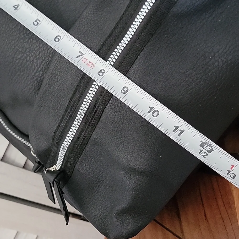 NWT Hearty Trendy Black Matte Backpack w/ Silver Chain Detail
